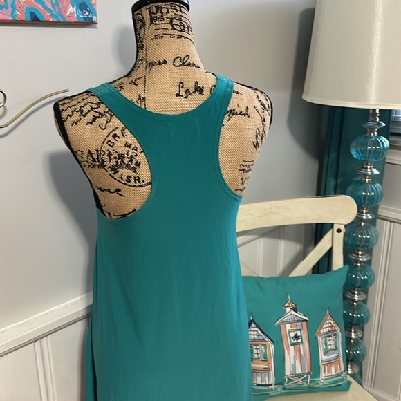 Sympli sleeveless teal Tunic Blouse - Picture 5 of 7